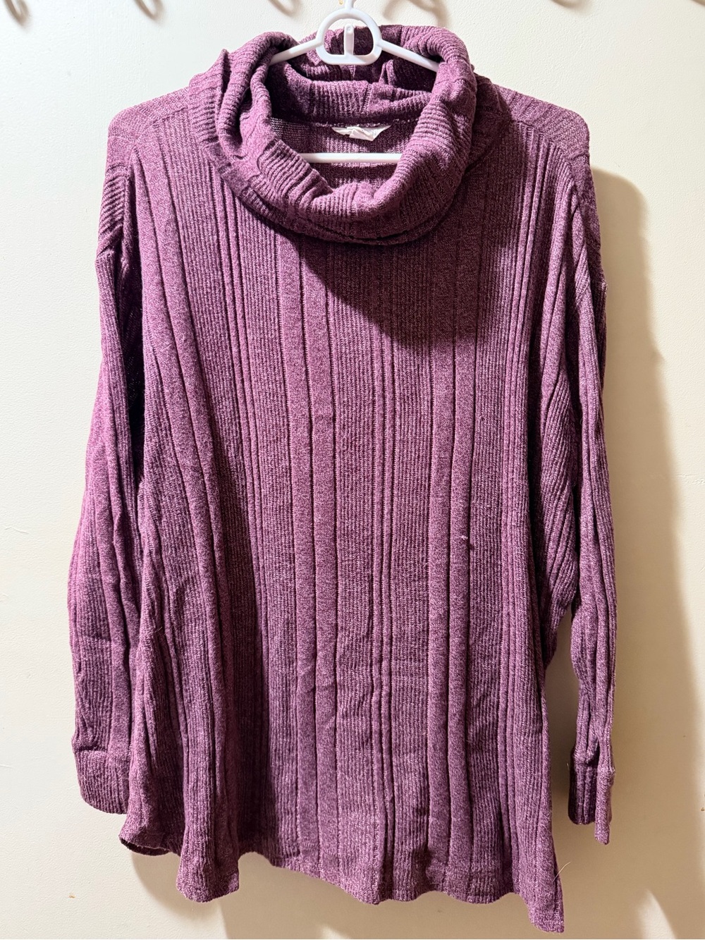 Caslon Ribbed Cowl Neck Sweater - Plum